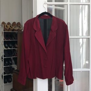 Vintage Crimson Blazer with Shear Back Panels